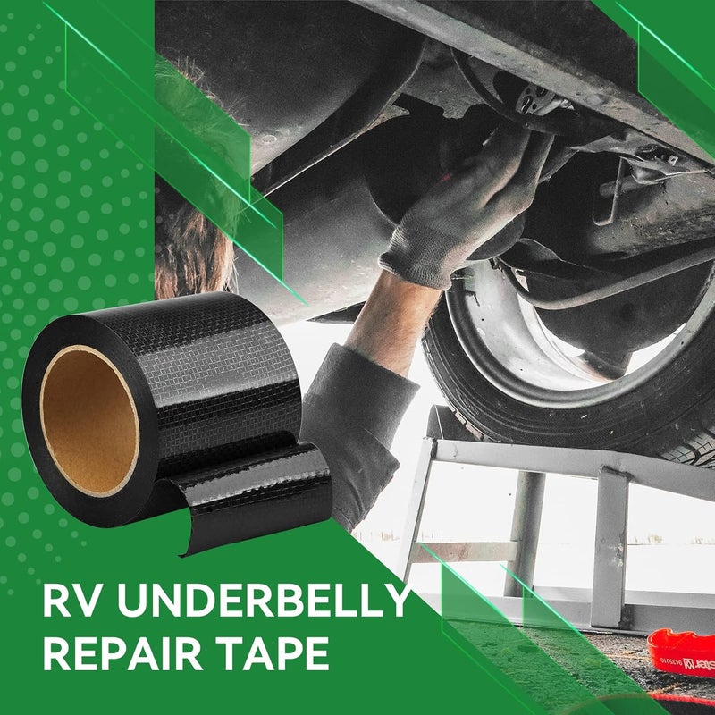 RVINGPRO شريط تحت الجسم RV 4" x50'، مادة تحت الجسم RV، لاصق دائم مقاوم للماء لإصلاح RV، مقطورة السفر، منزل متنقل، رقعة إصلاح تمزق - Image 2